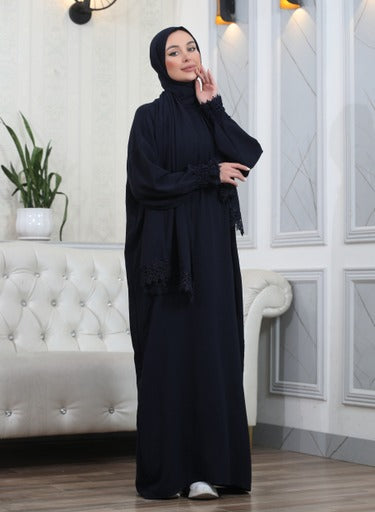 Elegant One-Piece Abaya and Prayer Dress Crepe Solid Color | Lightweight and Comfortable | Hijab Abaya Suit