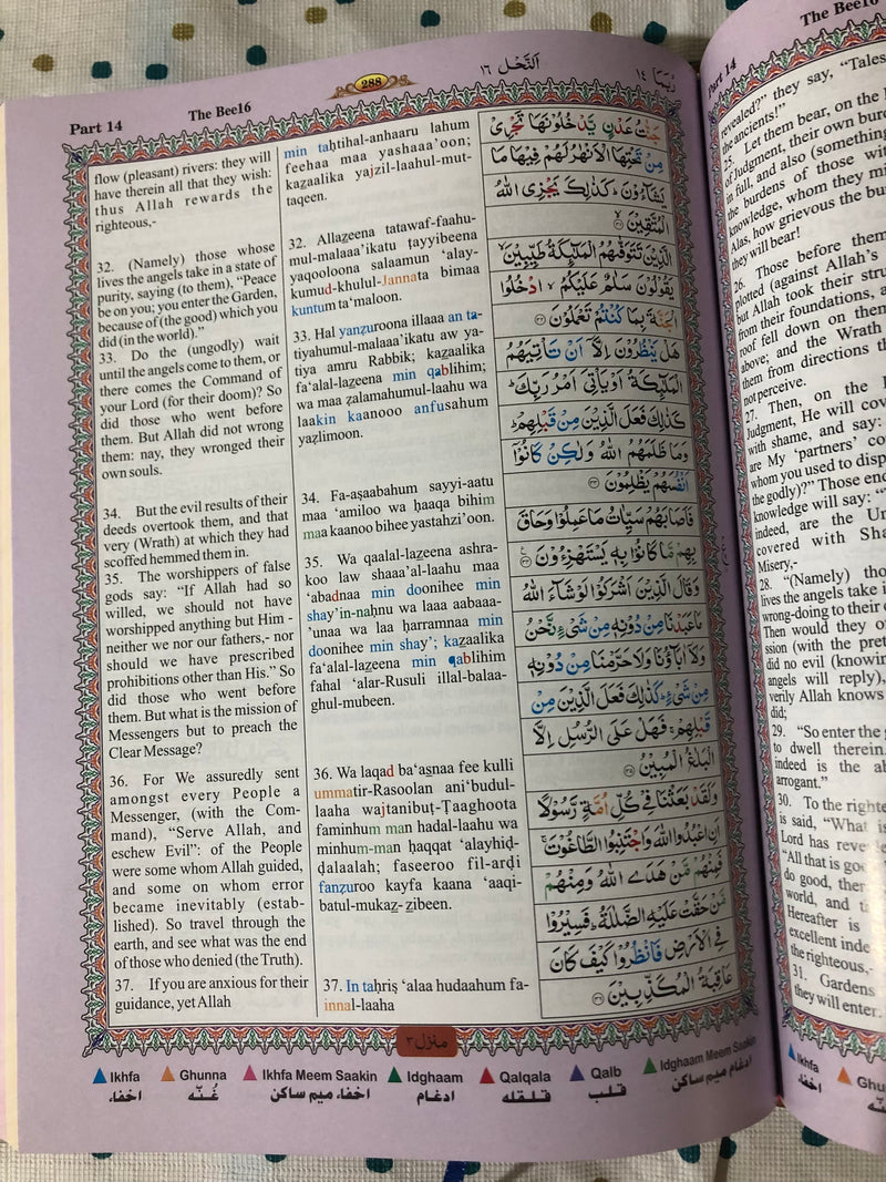 The Holy Quran with color coded Tajweed