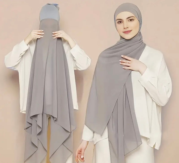 Chiffon instant hijab with undercap