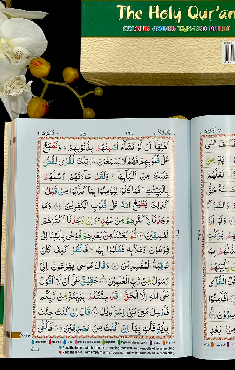 The Holy Quran color coded tajweed Rules (Indo-Pak)