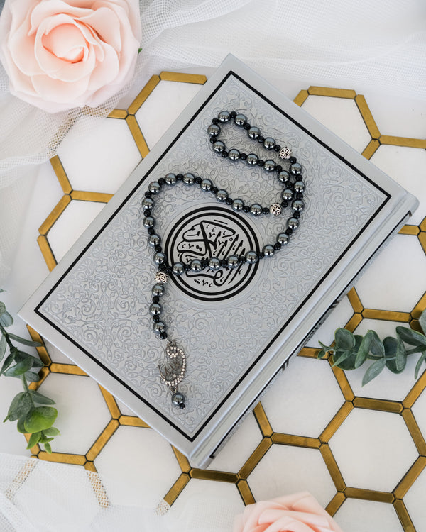 Medium Bundle | Arabic Quran With Trim + Matching prayer beads